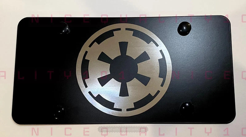 Laser Engraved Star Wars Empire Stainless Steel Black Finish Vanity Front Plate