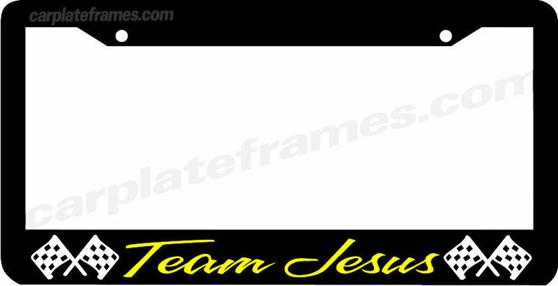 TEAM JESUS racing checkered flag Christian Jesus License Plate Frame