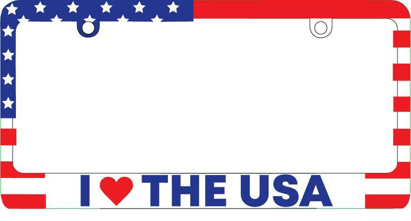 I Heart The USA 3D USA Flag Plastic License Plate Frame Patriotic  Mod-GRAPH9856236-3925