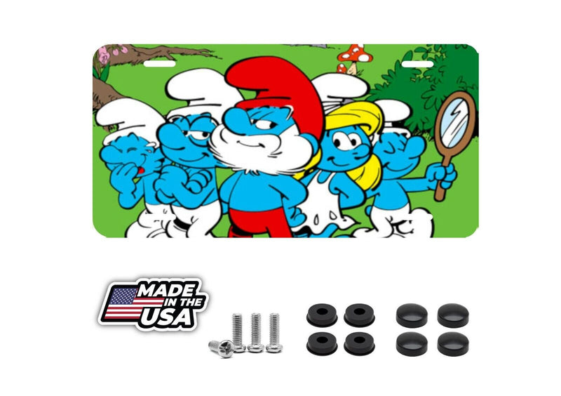 The Smurfs, License Plate New Car Tag Metal Aluminum, USA