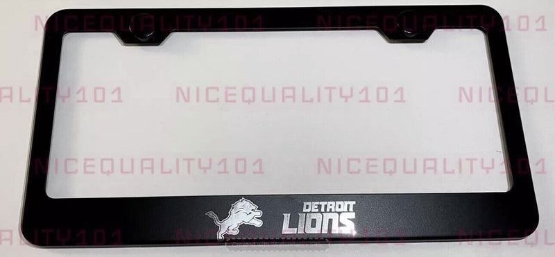 Detroit Lions Laser Engraved Etched Stainless Finished License Plate Frame