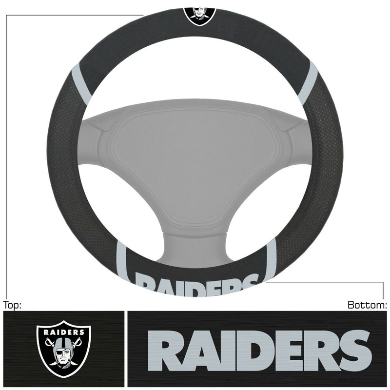 NFL Las Vegas Raiders Embroidered Steering Wheel Cover