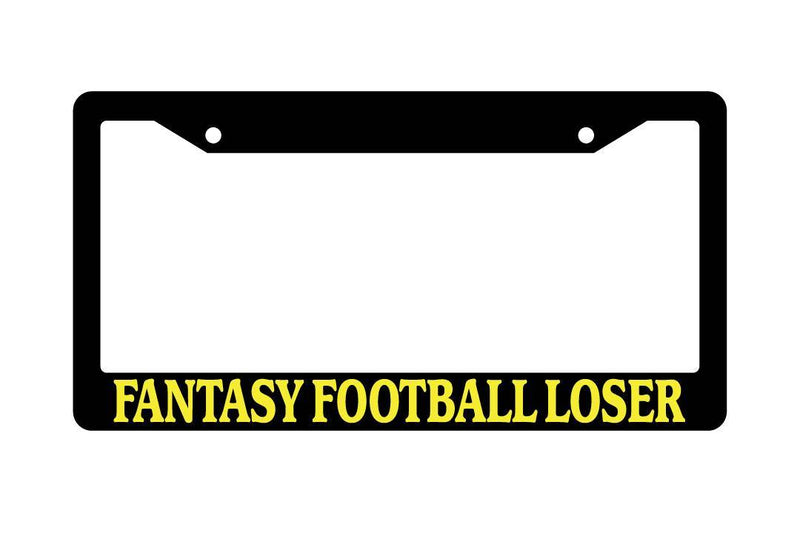 Black License Plate Frame FANTASY FOOTBALL LOSER (YELLOW) Auto Accessory 771  Mod-GRAPH9856236-2424