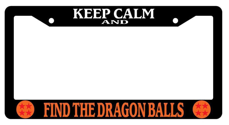 Black License Plate Frame KEEP CALM AND FIND THE DRAGONBALLS ORANGE (LOGOS) Auto  Mod-GRAPH9856236-3785