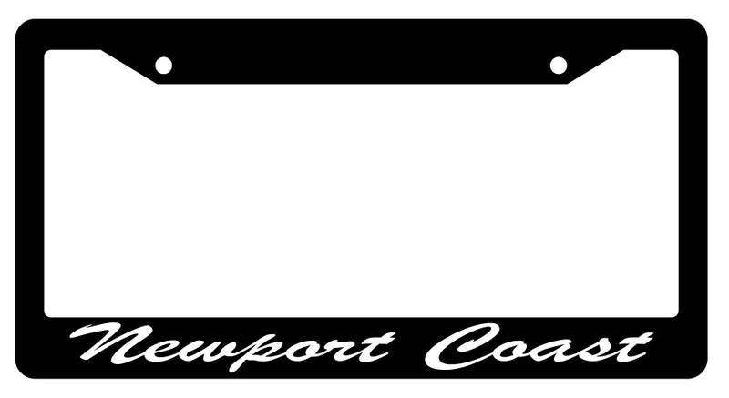 Newport Coast Cursive Black Plastic License Plate Frame  Mod-GRAPH9856236-256