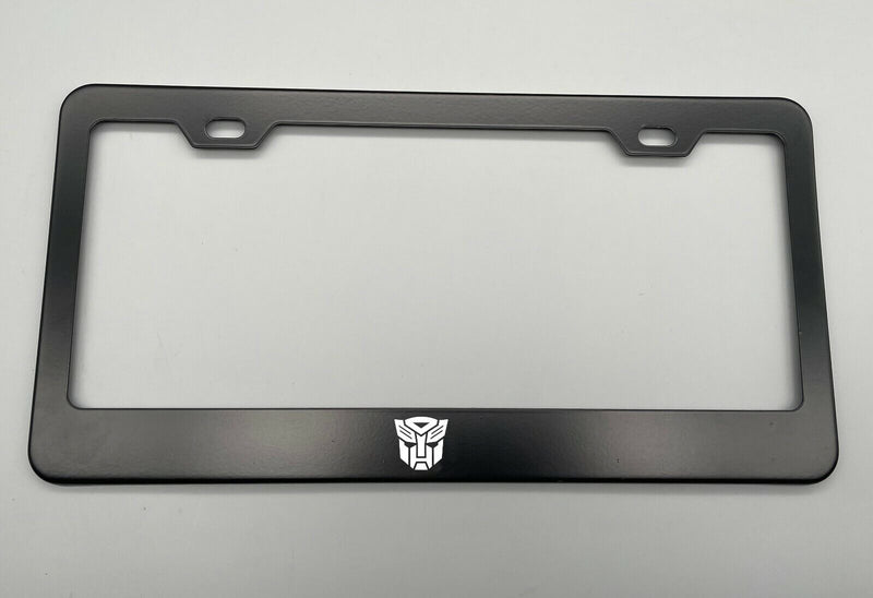 Black Holder for License Plate License Plate Holder Laser Engraved For Autobot For Transformers Black Stainless Steel License Plate Frame