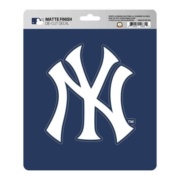 MLB New York Yankees Decal Matte 5"X6.25" Auto Boat Cooler Luggage