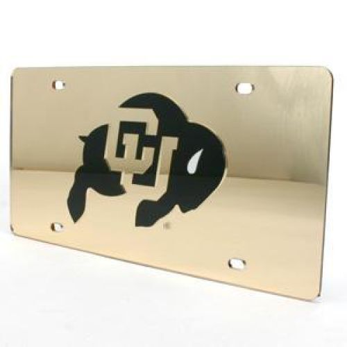 NCAA Colorado Buffaloes Inlaid Acrylic License Plate - Gold