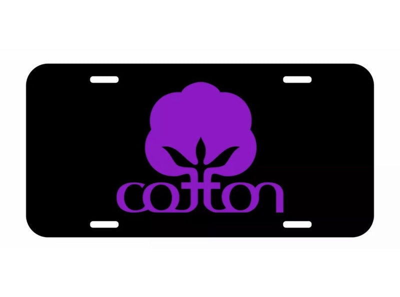 COTTON PURPLE NOVELTY VANITY LICENSE PLATE TAG CARS TRUCKS ALUMINUM METAL