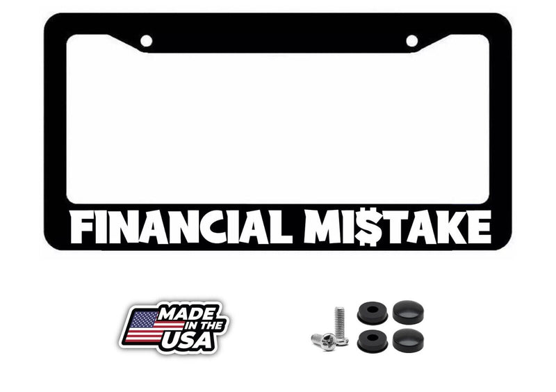 FINANCIAL MISTAKE l License Plate Frame Lowered jdm funny low slow