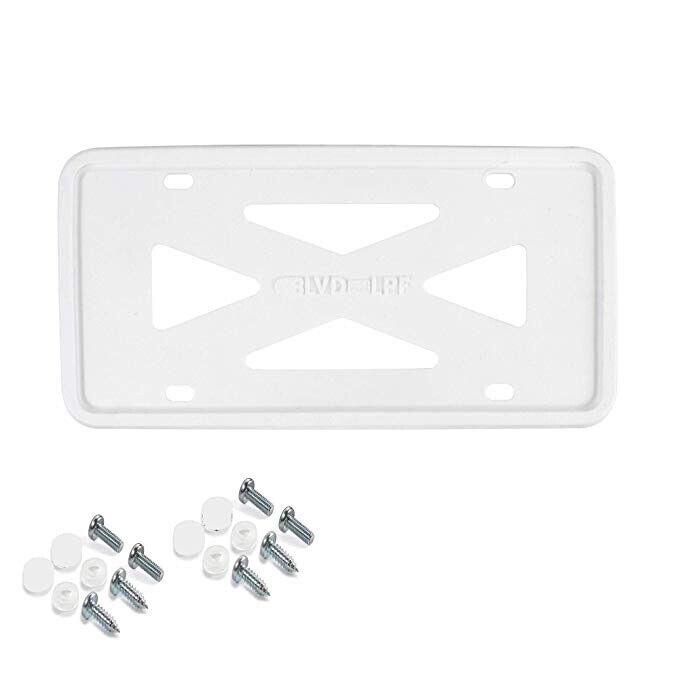 ONE Silicone License Plate Frame Anti-Rattle with Installation Screws [WHITE]
