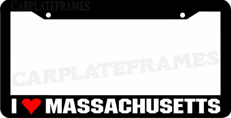 I LOVE Massachusetts License Plate Frame