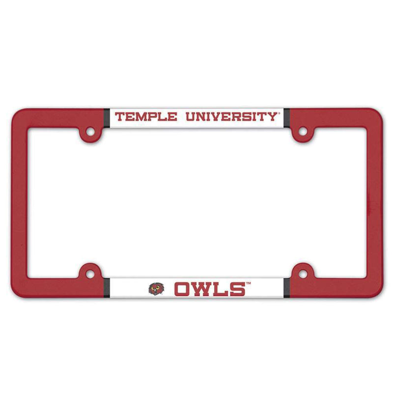 NCAA Temple Owls Plastic License Plate Frame