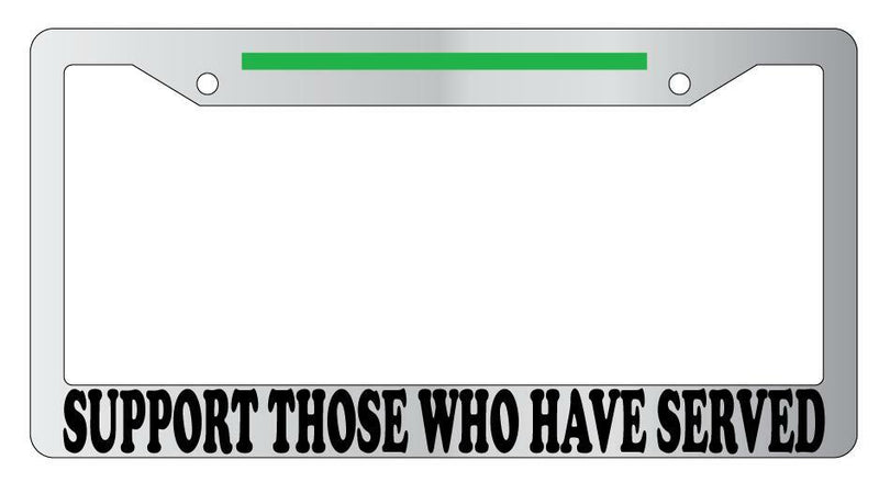 Support Those Who Have Served w/STRIPE Chrome License Frame  Mod-GRAPH9856236-4624
