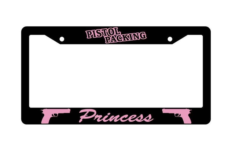 Black License Plate Frame PISTOL PACKING PRINCESS Auto Accessory  Mod-GRAPH9856236-1916