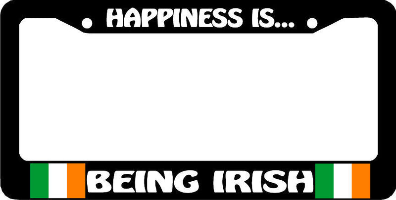 HAPPINESS IS BEING IRISH flag ireland License Plate Frame