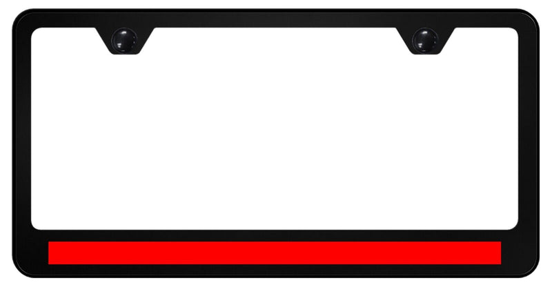 Thin Red Line License Plate Frame, Black High-grade 304 Stainless Steel