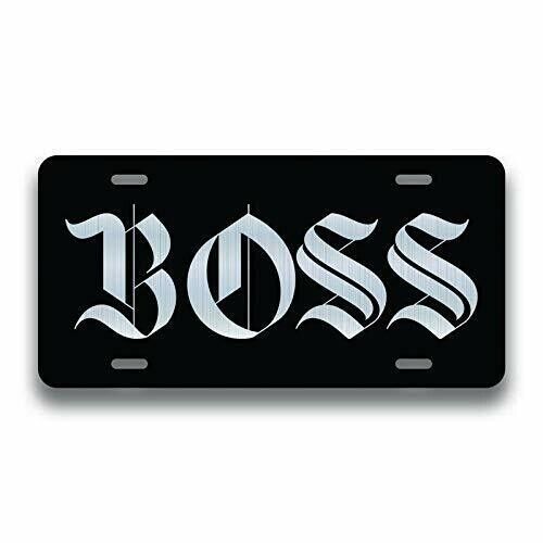 BOSS LICENSE PLATE VANITY NOVELTY TAG METAL CAR TRUCK ALUMINUM 6-INCH BY 12-INCH
