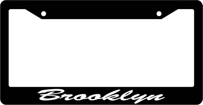 Black License Plate Frame CURSIVE Brooklyn Auto Accessory 1148  Mod-GRAPH9856236-3896