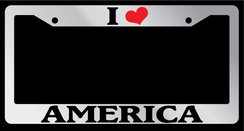 Chrome License Plate Frame I Heart America Auto Accessory 1046  Mod-GRAPH9856236-4376