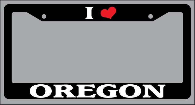Black License Plate Frame "I Heart Oregon" Auto Accessory Novelty 2468  Mod-GRAPH9856236-842
