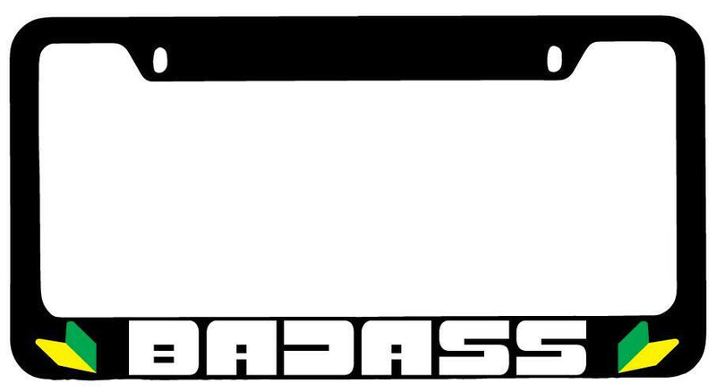 Badass (For JDM) Black METAL License Plate Frame Auto Accessory  Mod-GRAPH9856236-7993