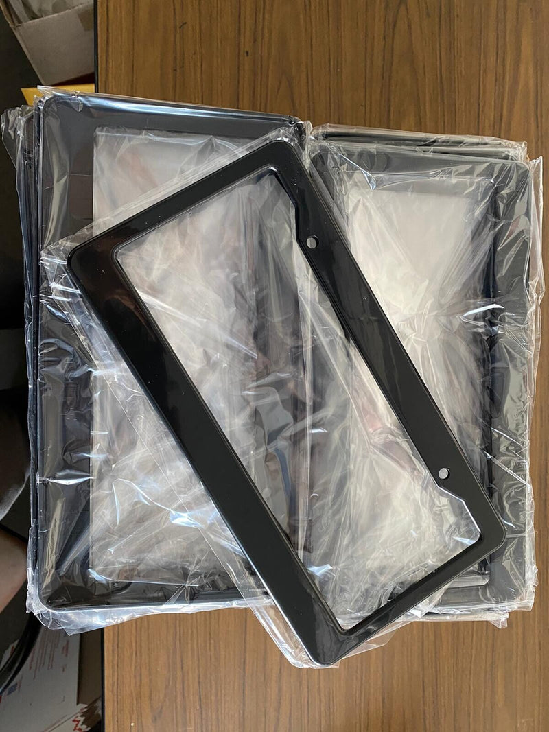 LOT OF 50 BLANK BLACK PLASTIC 50 pieces License Plate Frame 1" bottom FRAMES