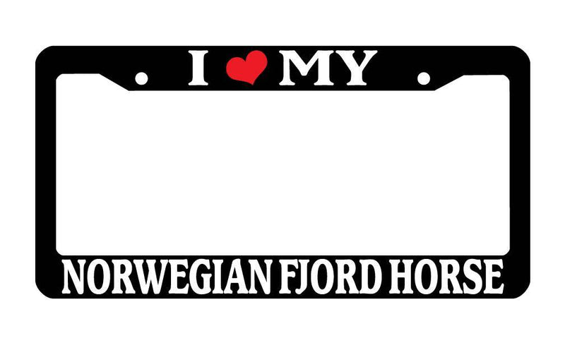 Black License Plate Frame I Heart My Norwegian Fjord Horse Auto Accessory 487  Mod-GRAPH9856236-3747