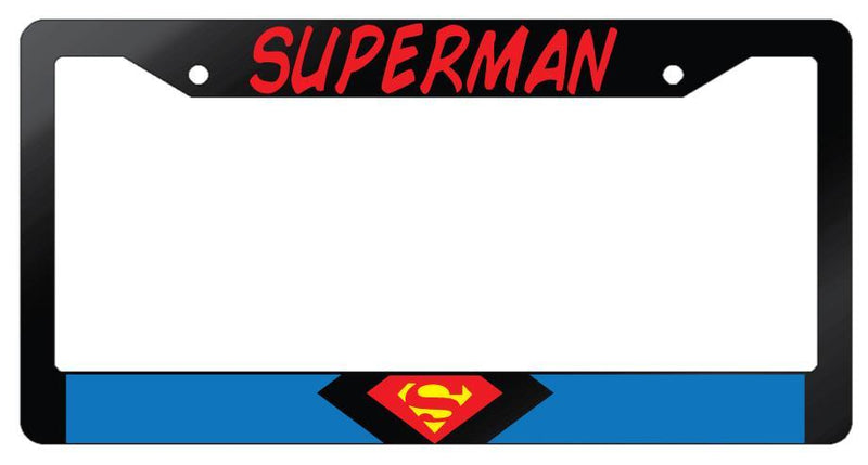 Superman Glossy Black Plastic License Plate Frame DC  Mod-GRAPH9856236-6986
