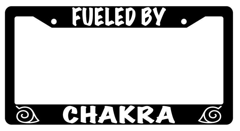 Fueled By Chakra Black Plastic License Plate Frame Naruto  Mod-GRAPH9856236-3949