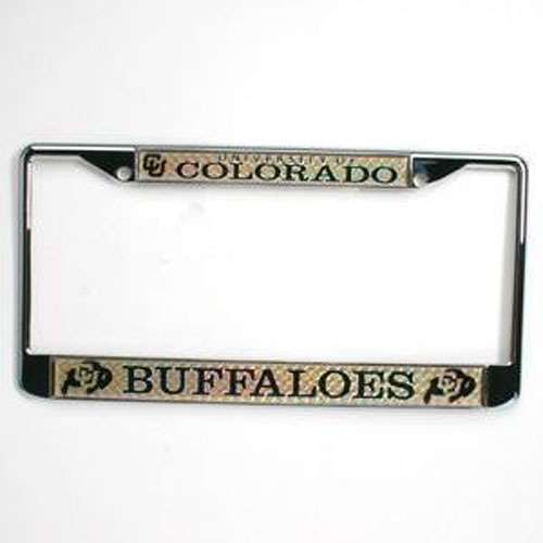 NCAA Colorado Buffaloes Metal License Plate Frame w/Domed Insert