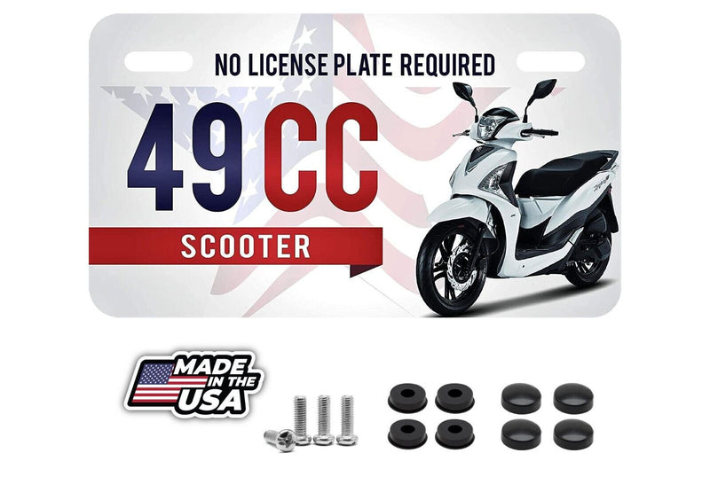 USA Patriotic 49cc License Plate for Mopeds and Scooters 4X7 Aluminum Plate