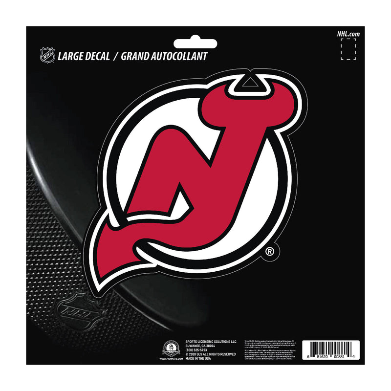 NHL New Jersey Devils Decal Large 8"X8" Auto RV Boat Cooler Luggage