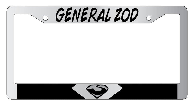 General Zod Chrome METAL License Plate Frame Auto DC  Mod-GRAPH9856236-7937