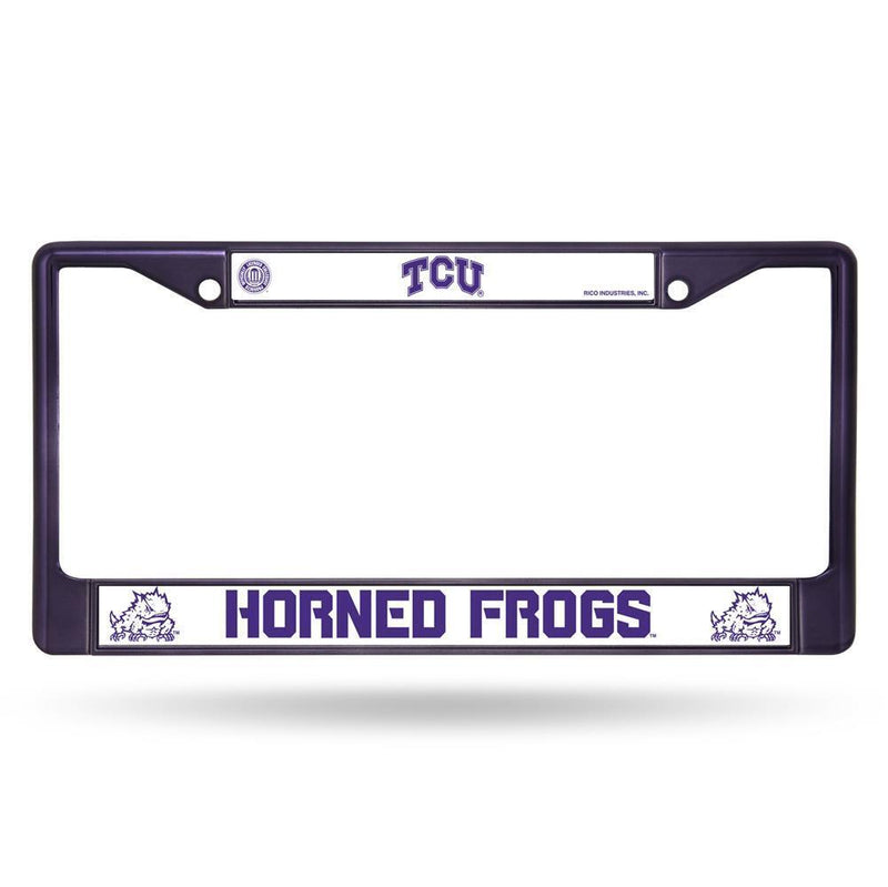 NCAA TCU Horned Frogs Team Color Chrome License Plate Frame