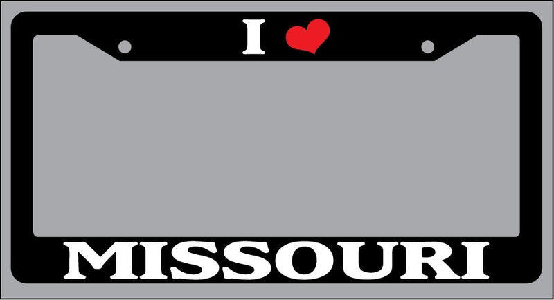 Black License Plate Frame "I Heart Missouri" Auto Accessory Novelty  Mod-GRAPH9856236-1132