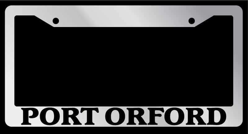 Chrome METAL License Plate Frame PORT ORFORD Auto Accessory 2325  Mod-GRAPH9856236-8261