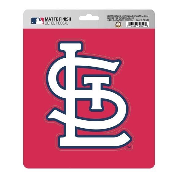 MLB St. Louis Cardinals Decal Matte 5"X6.25" Auto Boat Cooler Luggage