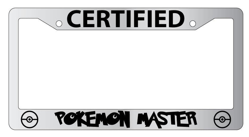 Chrome License Plate Frame For Certified For Pokemon Master Auto Accessory 57  Mod-GRAPH9856236-4951