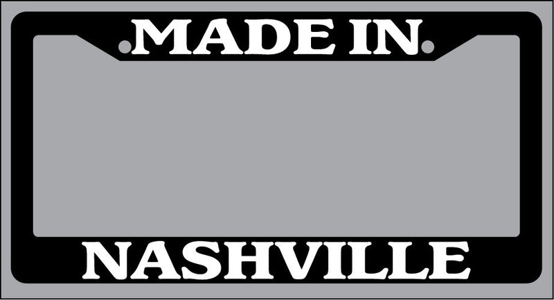 Black License Plate Frame "Made in Nashville" Auto Accessory Novelty 2392  Mod-GRAPH9856236-2977