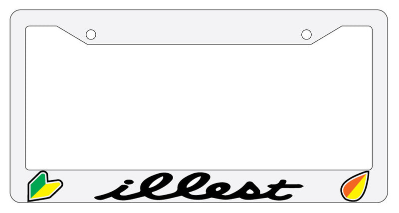 Illest Logo Design 2A White Plastic License Plate Frame For JDM  Mod-GRAPH9856236-3777