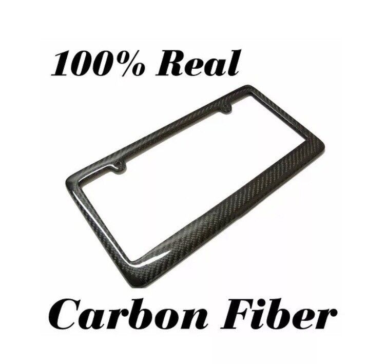 REAL 100% CARBON FIBER LICENSE Plate Frame COVER ORIGINAL 3K TWILL JDM /FF v3