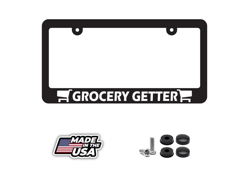 Grocery Getter Black License Plate Car Frame Daily Driver