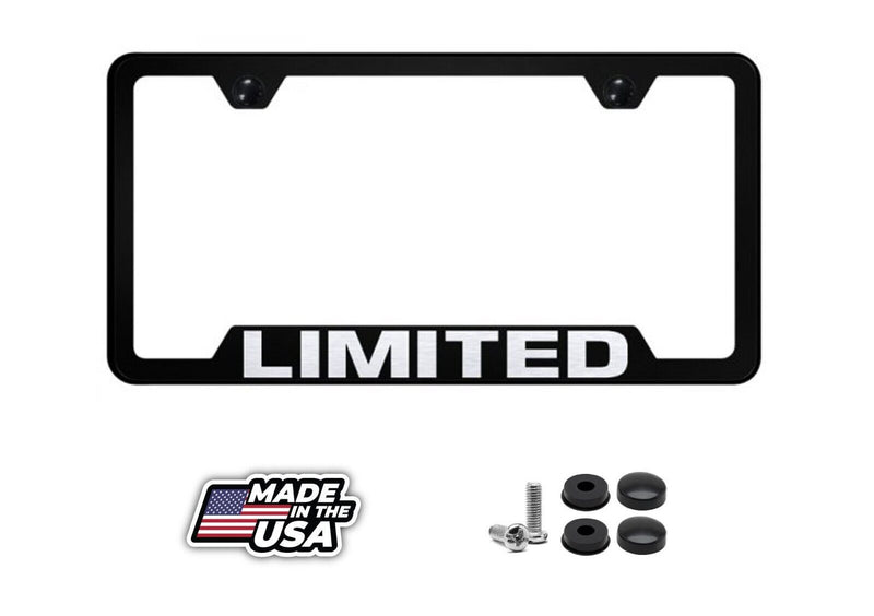 LIMITED Laser Etched Black Stainless License Plate Frame