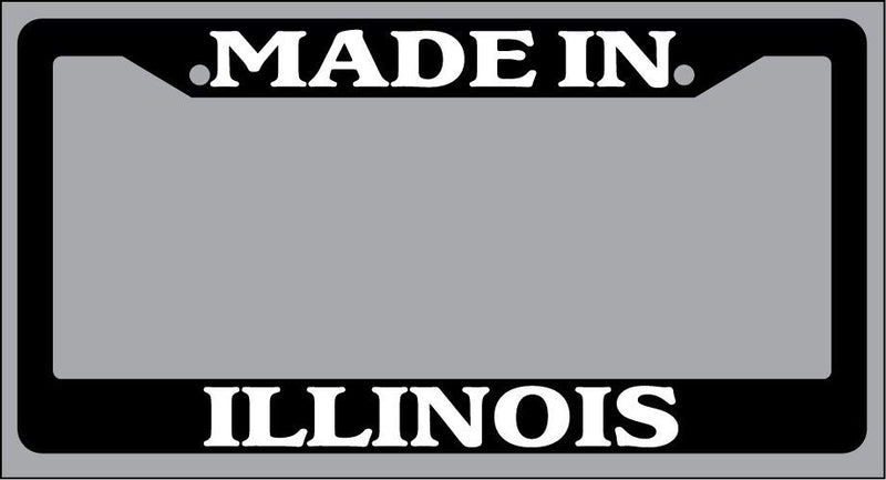 Black License Plate Frame "Made in Illinois" Auto Accessory 1474  Mod-GRAPH9856236-989