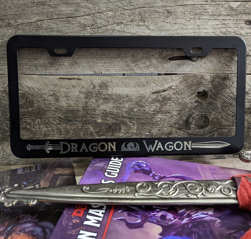 Dragon Wagon D&D Dungeons And Dragons Inspired Laser Etched License Plate Frame