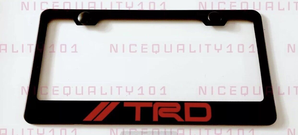 Au-tomotive Gold, Inc. Notched Stainless Steel License Plate Frame For Toyota TRD Pro (Black