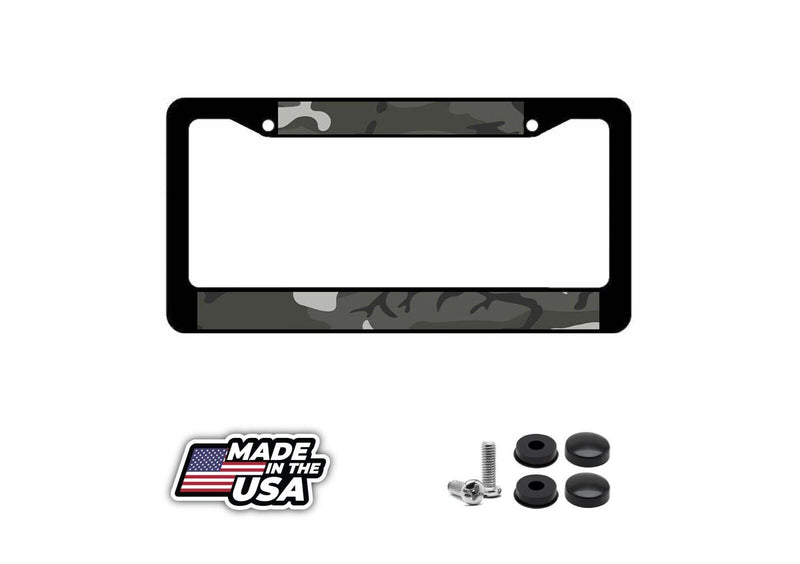 Camo Grayscale Car Truck Auto License Plate Frame