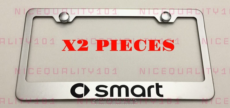 2X Smart Stainless Steel Chrome Mirror Finished License Plate Frame Holder
