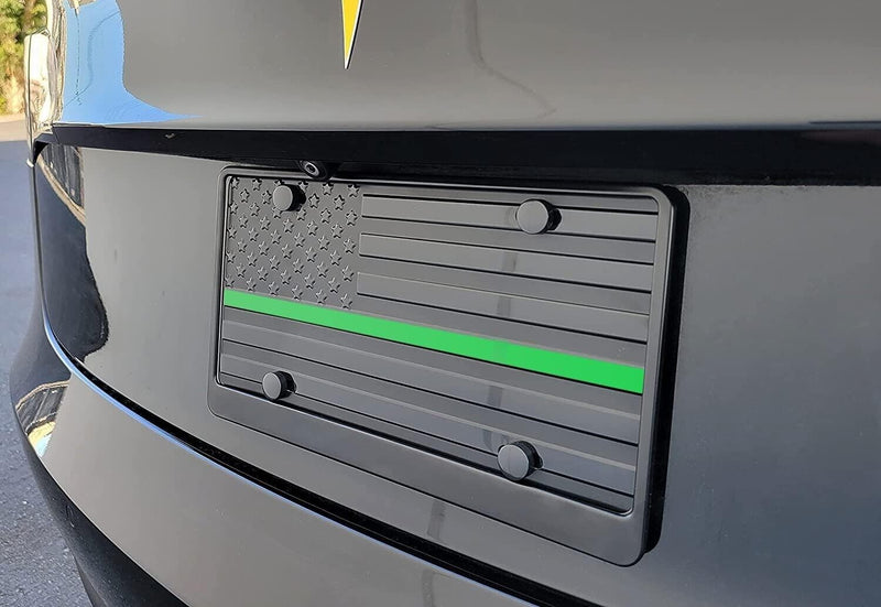 THIN GREEN LINE METAL CAR LICENSE PLATE AMERICAN FLAG FEDERAL AGENTS
